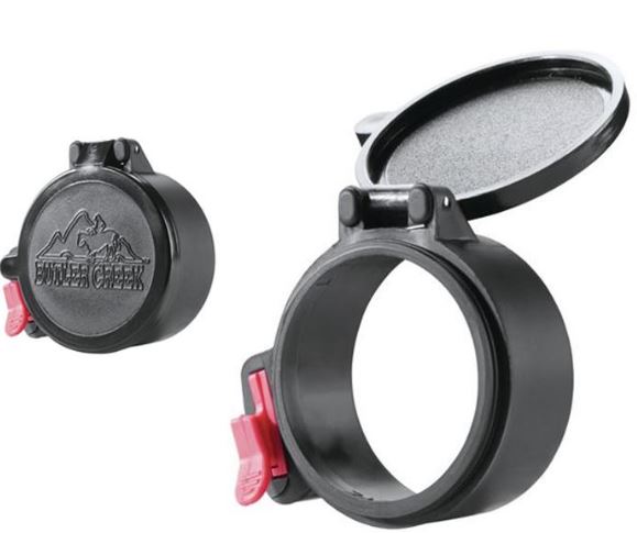 SCOPE COVER BUTLER CREEK PRESS BUTTON FLIP OPEN EYEPIECE # 09