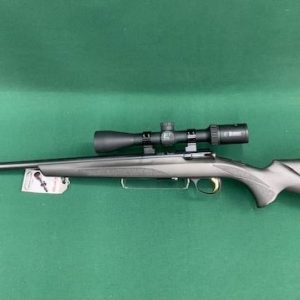 .17HMR BROWNING T-BOLT BLUED SYNTHETIC LEFTY FITTED WITH 3-9x42 BURRIS SCOPE - GREAT CONDITION !!!