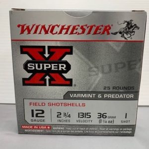 AMMO WIN 12G SUPER X FIELD SHOT VELOCITY 1315 ( NO1 ) 36G ( PK25 ) ( RSX12P1 )