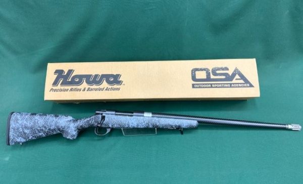 .308 HOWA 1500 BLUED ACTION WITH 24'' CARBON FIBRE THREADED BARREL IN CARBON FIBRE GREY SPLASHED STOCK