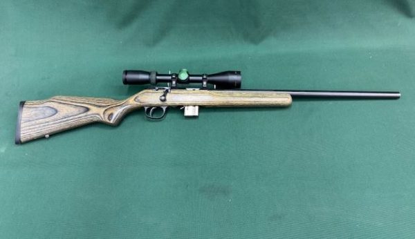 .17HMR MARLIN MODEL ''17V'' VARMINT BLUED LAMINATED 22'' BARREL WITH 4-12X42 NIKKO STIRLING DIAMOND SCOPE - GREAT CONDITION !!!
