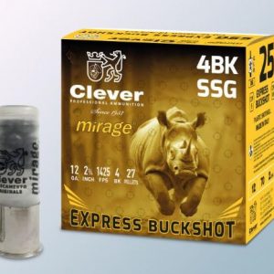 AMMO CLEVER MIRAGE 12G T3 38G BUCKSHOT 27 PELLETS (25)
