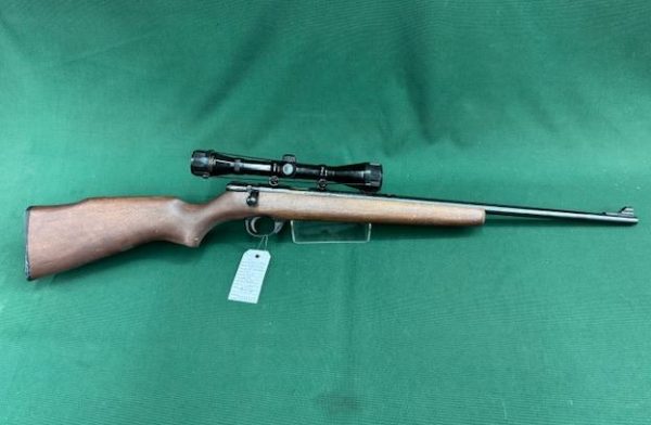 .22 STIRLING MODEL ''14P'' BLUED WOOD FITTED WITH 4x40 NIKKO STIRLING SCOPE - NO MAG !!!