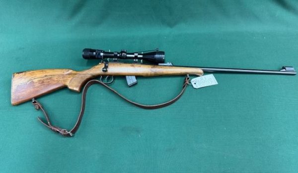 .22 BRNO MODEL '2' BOLT ACTION BLUED WOOD WITH 3-9X40 NIKKO SCOPE & LEATHER SLING