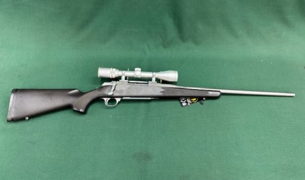 .270 BROWNING A-BOLT STAINLESS SYNTHETIC 22'' BARREL WITH 3-9X40 NIKKO SILVER SCOPE