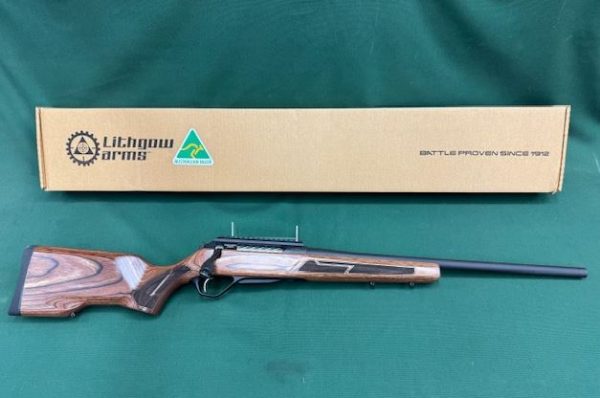 .308 LITHGOW LA102 BLUED LAMINATED SIGNATURE 24'' BARREL T/M & SPARE MAG #370056CS2S