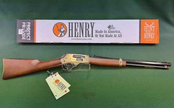 .30-30 HENRY MODEL ''H009BG'' LEVER ACTION BRASS/WALNUT 20'' HEXAGONAL BARREL 6RD #HEN009BG