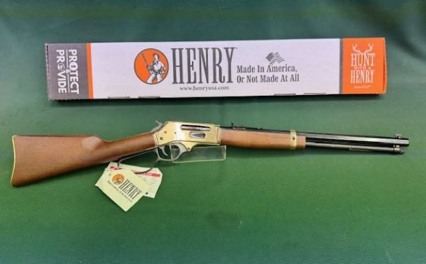 .30-30 HENRY MODEL ''H009BGL'' LEVER ACTION BRASS/WALNUT (large loop) 20'' HEXAGONAL BARREL 6RD #HEN009BGL