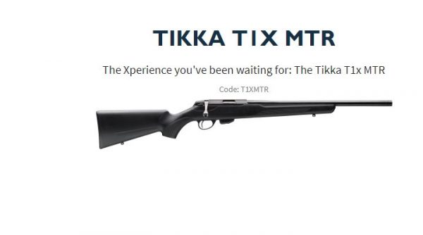 .17HMR TIKKA T1X 'MTR' BLUED SYNTHETIC 20' THREADED BARREL 10RD MAG