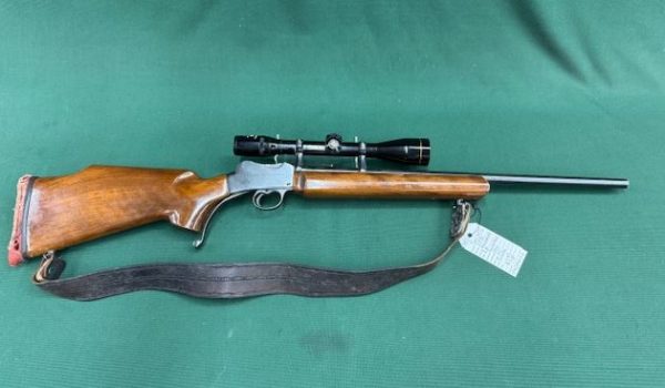 .222 WW GREENER MDL ''1B'' MARTINI ACTION BLUED WALNUT SINGLE SHOT WITH NIKKO 4X40 SCOPE- GOOD CONDITION !!!