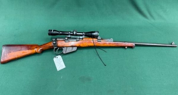 .303 LITHGOW MODEL ''SMLEIIII'' BOLT ACTION BLUED FULL WOOD SPORTERISED 25' BARREL SCOPED