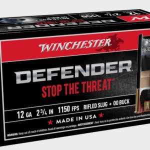 AMMO WIN 12G DEFENDER ELITE VELOCITY 1150 ( 1oz SLUG & 3xOO BUCK PELLETS ) ( PK10 )