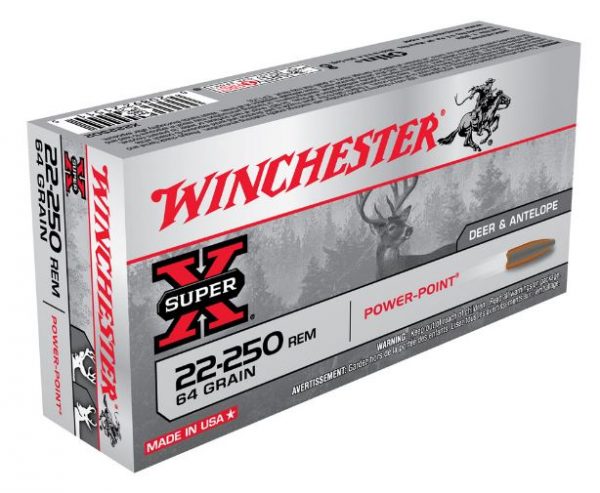 AMMO WIN 22/250/64G SUPERX POWER POINT (20)