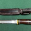 AUSTRALIAN CUSTOM MADE KNIFE WITH CUSTOM LEATHER SHEATH