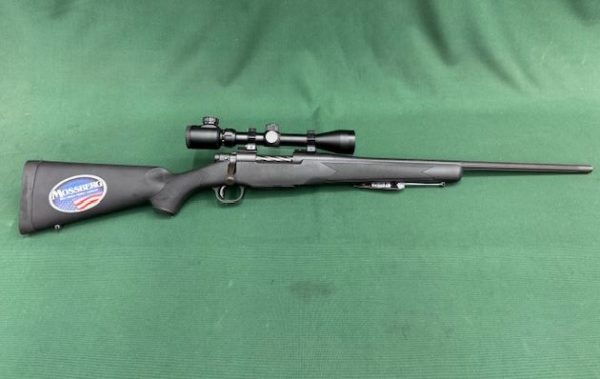 .22-250 MOSSBERG MODEL PATRIOT BOLT ACTION BLUED FLUTED SYNTHETIC WITH 3-9X40 ILLUMINATED SCOPE