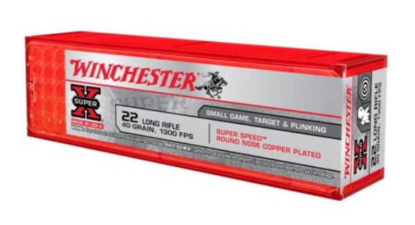 AMMO WIN 22/40G SUPER X SUPER SPEED 1300FPS COPPER PLATED ROUND NOSE SOLID (100)