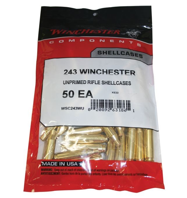 BRASS CASES WINCHESTER 243 WIN (PK50)