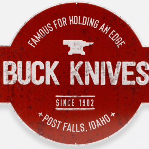 BUCK TIN SIGN FAMOUS FOR HOLDING AN EDGE TIN TACKER SIGN