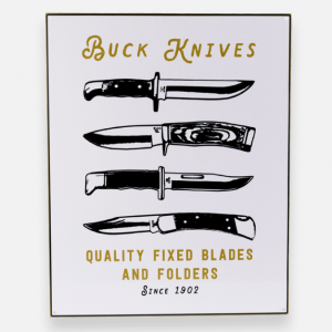 BUCK TIN SIGN QUALITY BLADES TIN TACKER SIGN