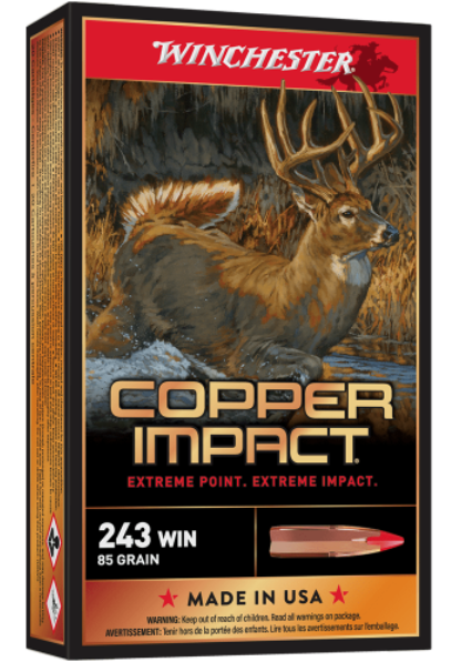 AMMO WIN 243/85G DEER SEASON COPPER IMPACT EXTREME POINT (Lead Free) (20)
