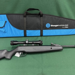 .177 A/RIFLE STOEGER MODEL X10 BLUED SYNTHETIC WITH SCOPE & STOEGER SOFT BAG - AS NEW !!!