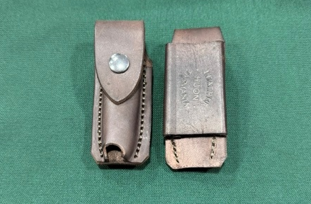 KNIFE POUCH STOCKMAN MEDIUM BROWN LEATHER HORIZONTAL MADE IN TASMANIA